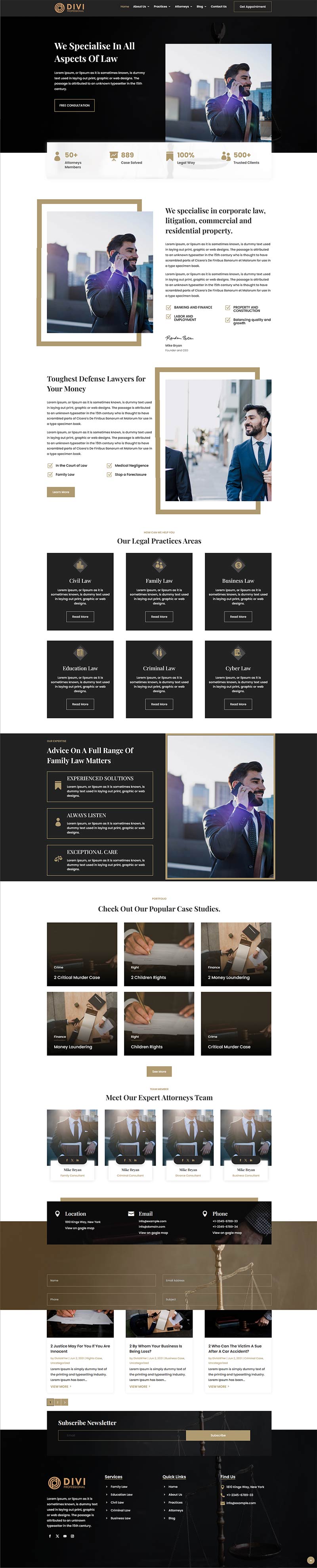 Divi Lawyer Theme - The Clever Robot Inc.