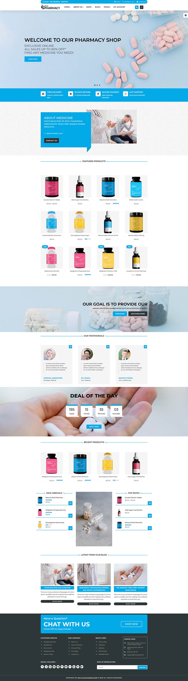 Divi Pharmacy Theme - The Clever Robot Inc.