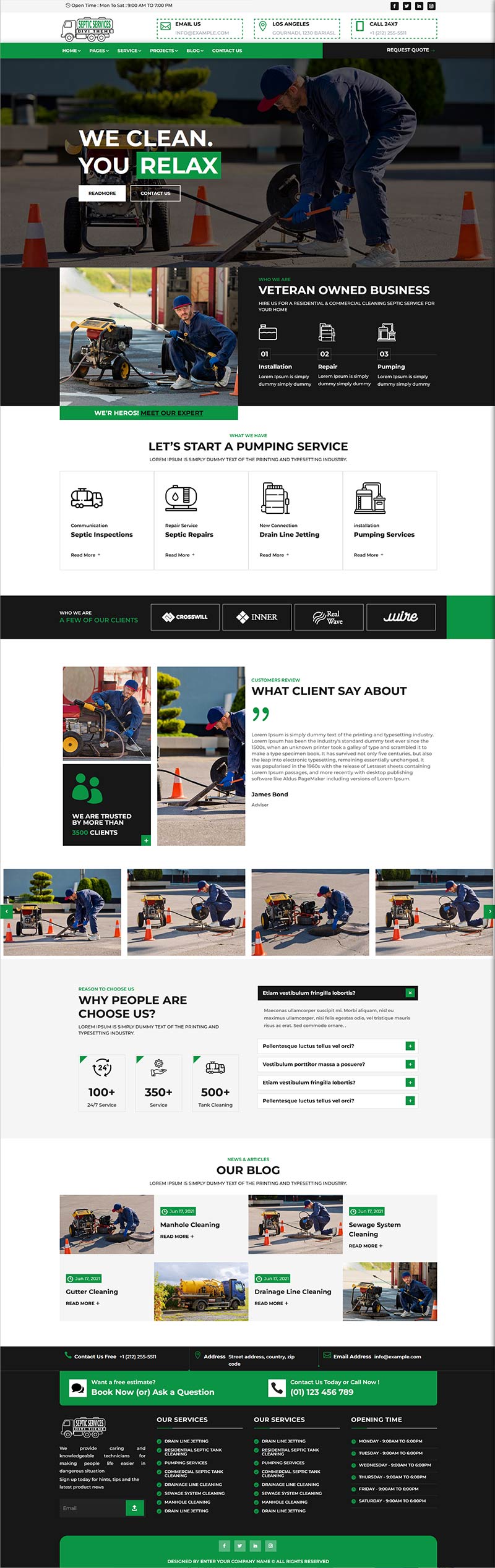 Divi Septic Services Theme - The Clever Robot Inc.