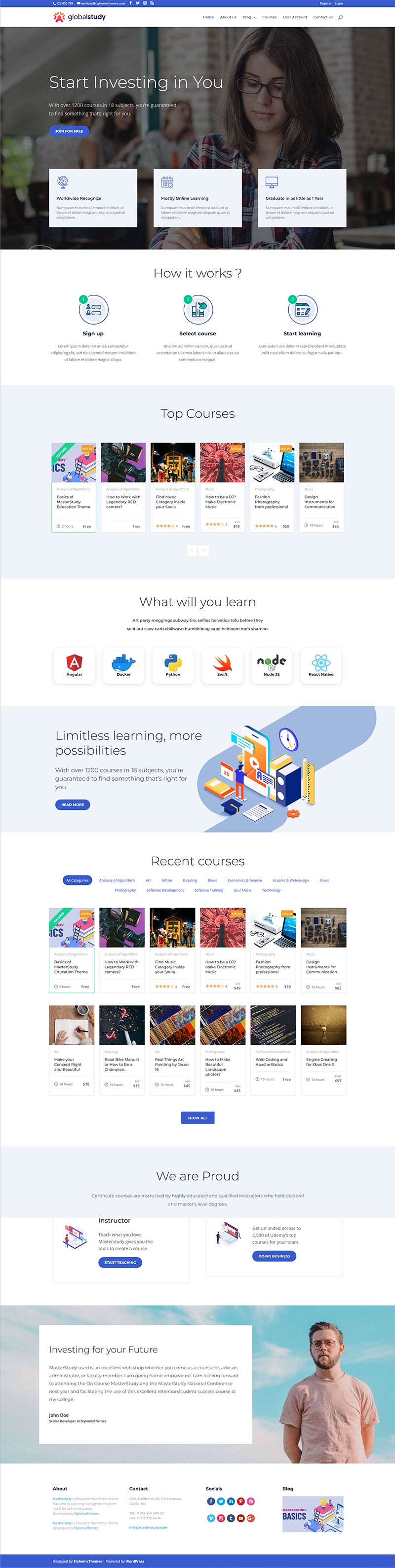 GlobalStudy – LMS Education Theme - The Clever Robot Inc.