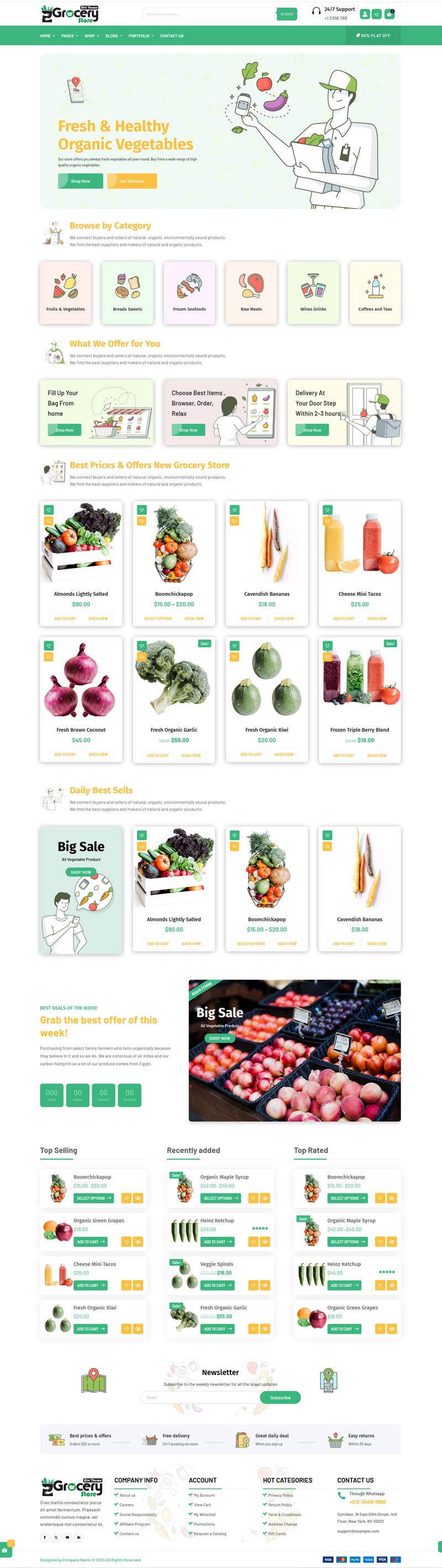 Grocery Store Divi WooCommerce Theme - The Clever Robot Inc.