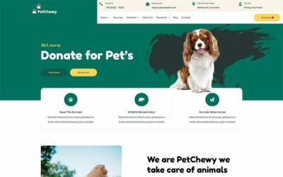 Pet Chewy-Pet Care & Donation Theme
