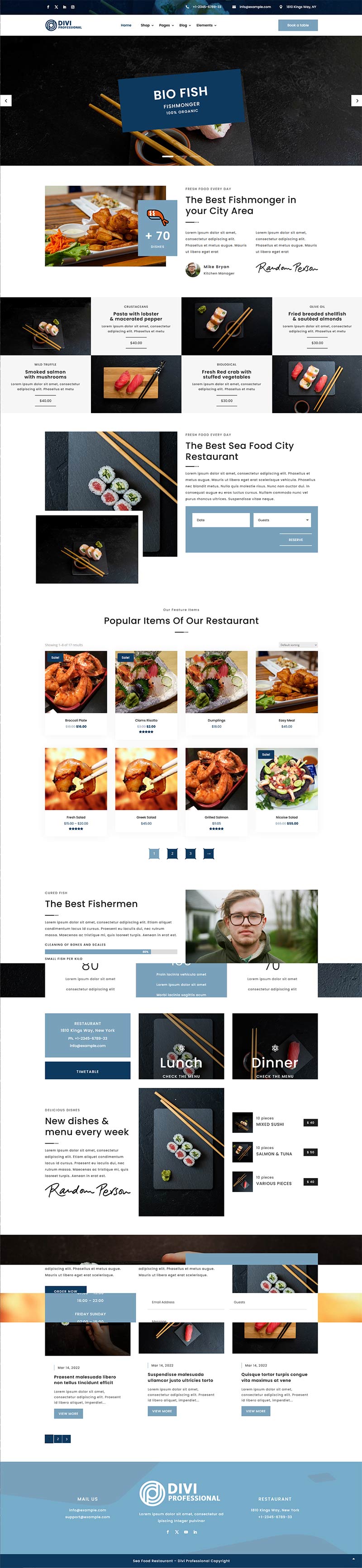 Seafood Restaurant Shop eCommerce Theme - The Clever Robot Inc.