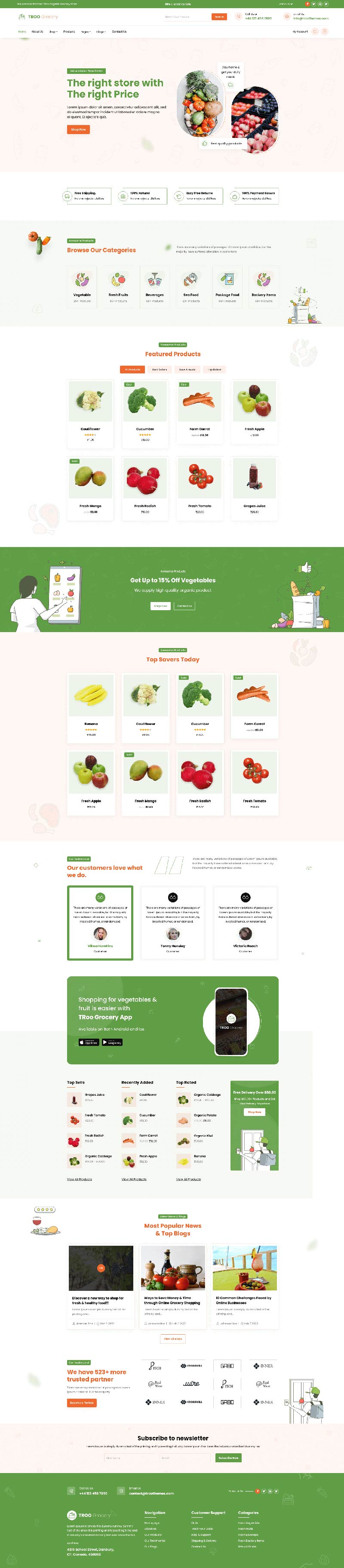 TROO Grocery eCommerce Theme - The Clever Robot Inc.