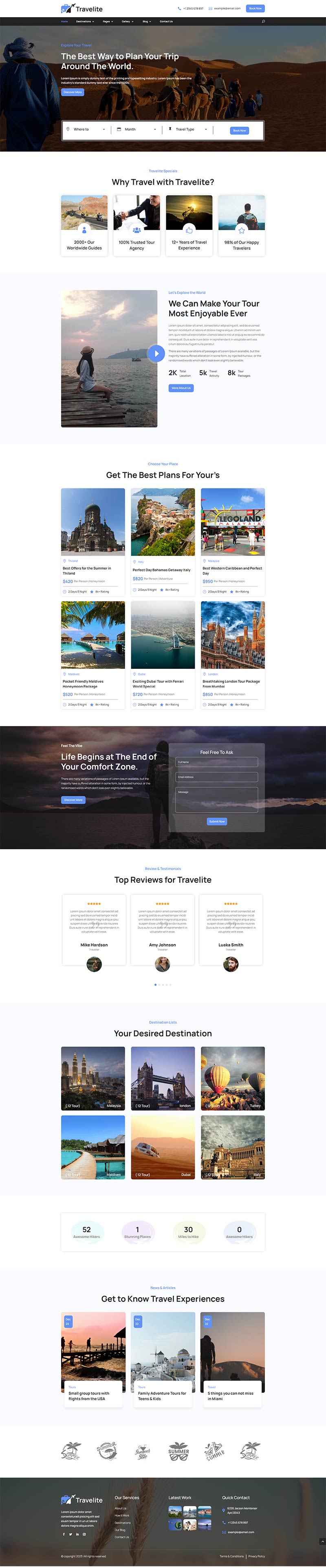 Travelite – Travel Agency Theme - The Clever Robot Inc.